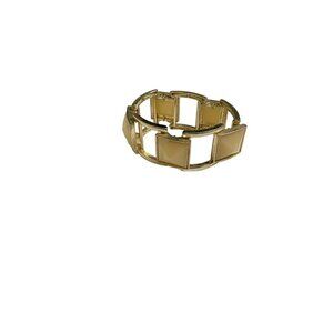 FINE CUT‎ COLORED LUCITE RECTANGLE STUD METAL CASTING STRETCHABLE BRACELET